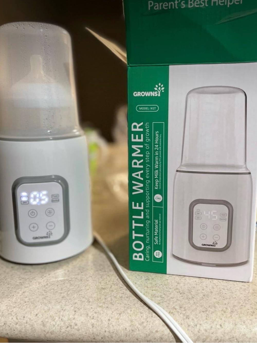 Grownsy 8-in-1 OG Fast Bottle Warmer with Timer